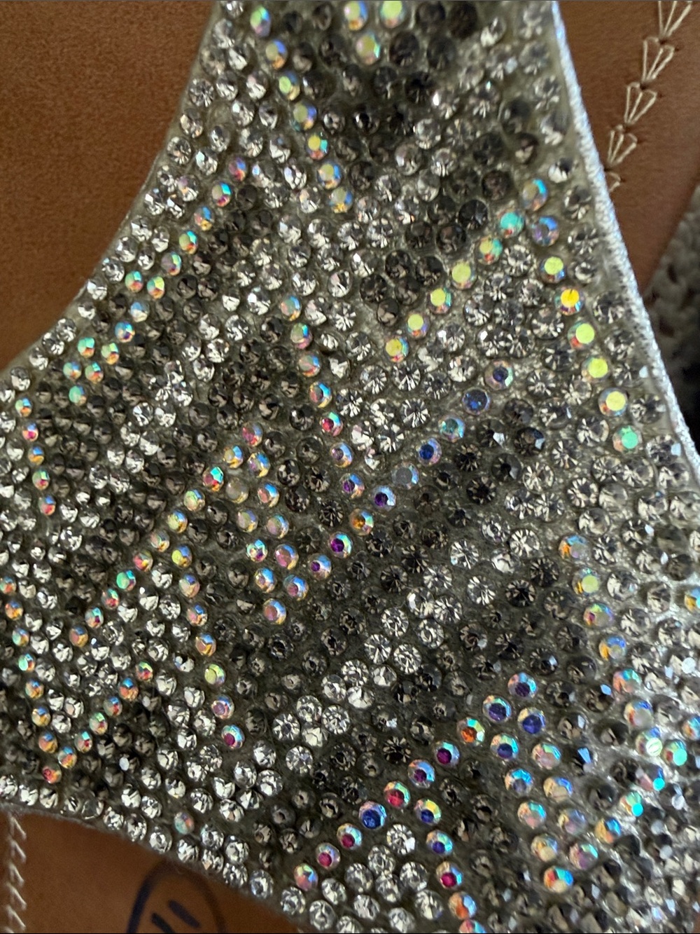 Embellished Silver Rhinestone Women's Sandals - Picture 3 of 3